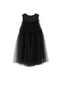 Black Sleeveless Dress with Tulle