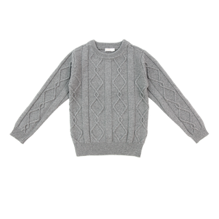 Grey Diamond Knit Sweater
