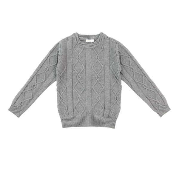Grey Diamond Knit Sweater