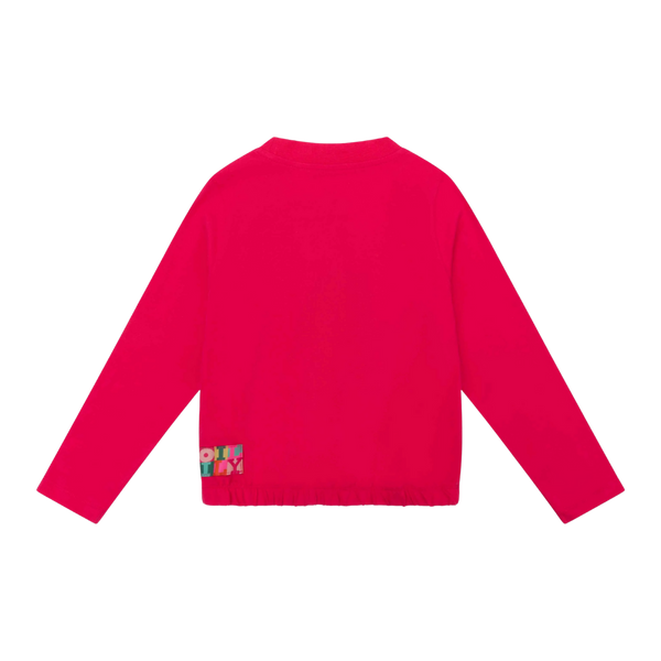 Hot Pink Logo Stripe Crewneck