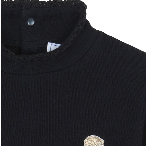 Black Mini Logo Turtleneck