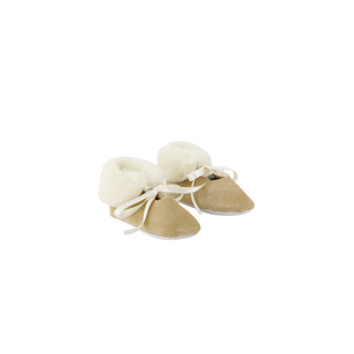Gold Baby Fur Trim Mary Janes