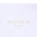 White and Cream Balmain Logo Blanket
