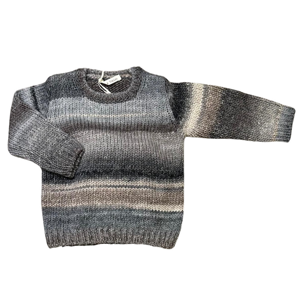 Melange Gray Stripe Kids Knitted Sweater