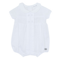 White Baby Linen Collar Romper