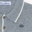 Gray Collared Half Button Sweater