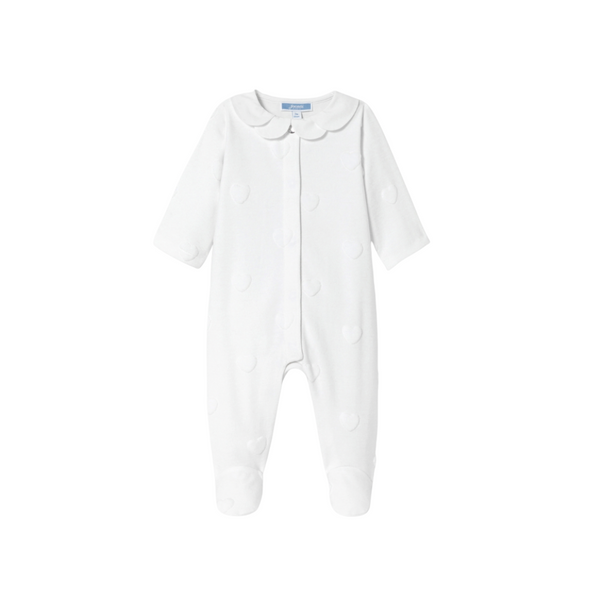 White Gretta Heart Footie