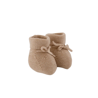 Sand Newborn Knit Booties