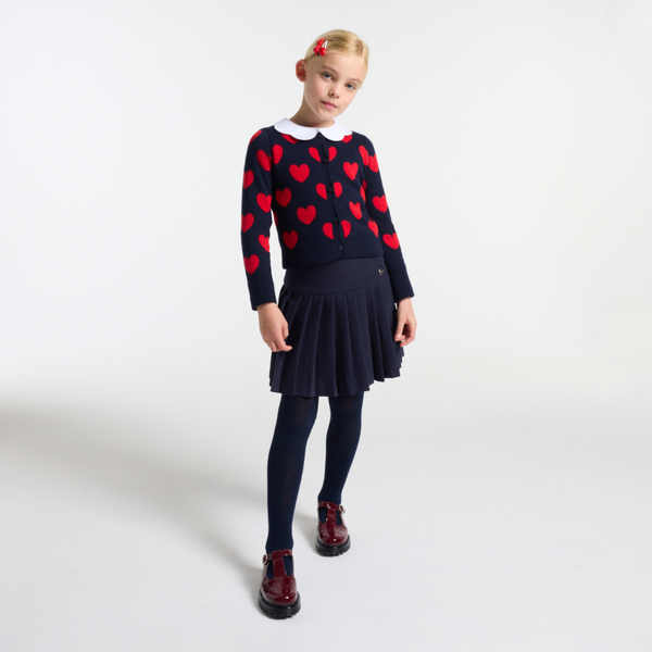 Navy Prudence Pleated Skirt