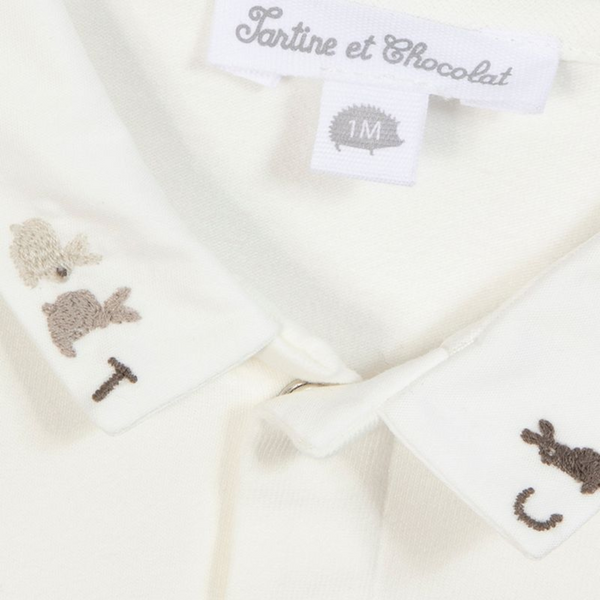 Ivory Bunny Collar Onesie