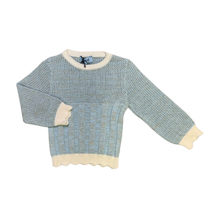 Light Blue Lurex 3/4 Sleeve Knitted Top