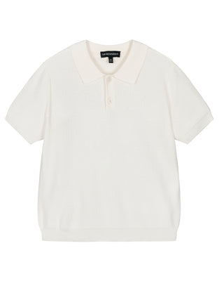 Cream Jacquard Eagle Polo