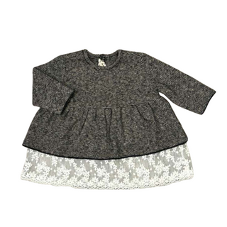 Black Striped Lace Trim Sweater