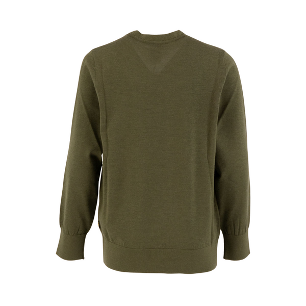 Green Knit Regular Fit Crewneck Sweater