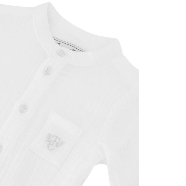 White Baby Gauze Pocket Shirt