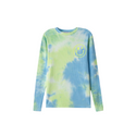 Blue and Green Chambray Tie Dye Rib Tee