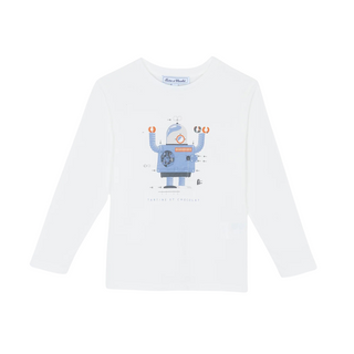 White Robo Long Sleeve Tee