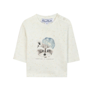 Ivory Baby Racoon Long Sleeve Tee