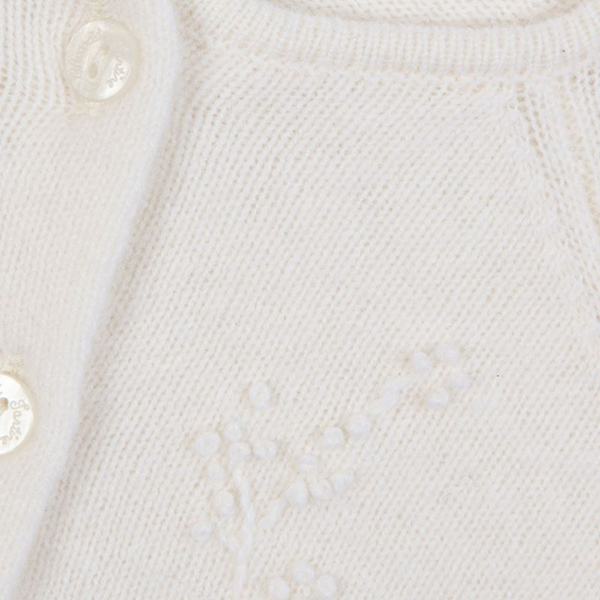 Ivory Baby Scallop Cardigan