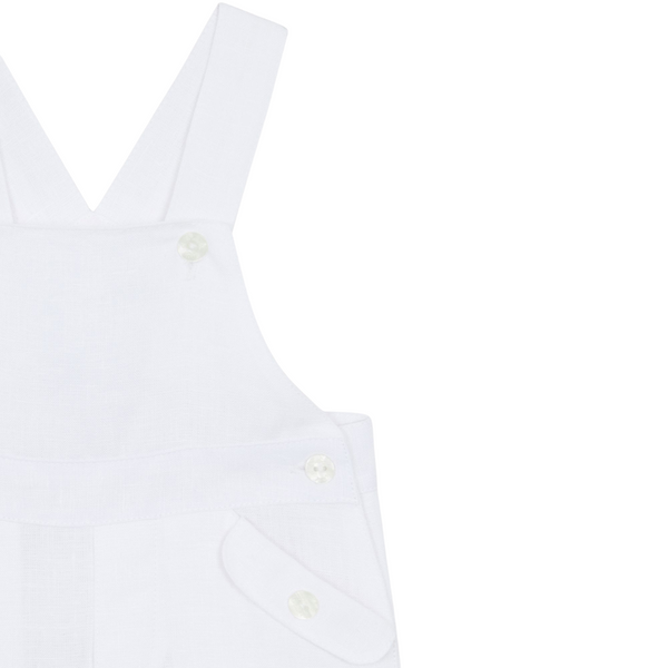 White Baby Linen Overalls