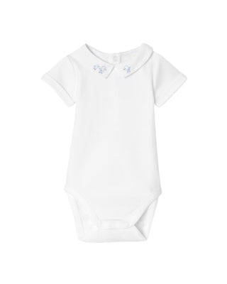 White Ballotin Collar Onesie