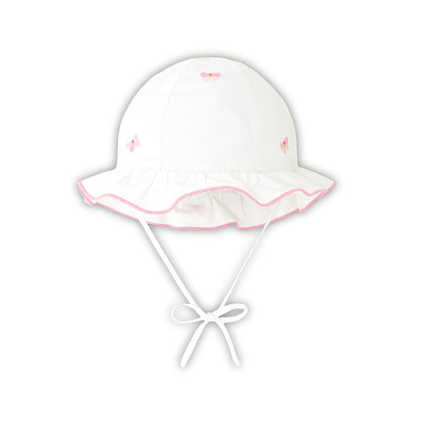 White Baby Margot Butterfly Bucket Hat