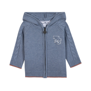 Blue Baby Knit Zip Up Hoodie