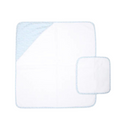 White Blue Baby Logo Towel Set