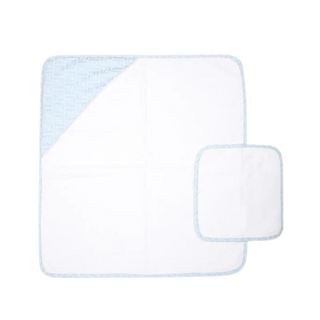 White Blue Baby Logo Towel Set