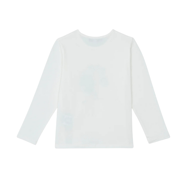 White Book Girl Graphic Long Sleeve Tee