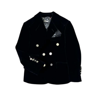 Black Velvet Double Breasted Blazer