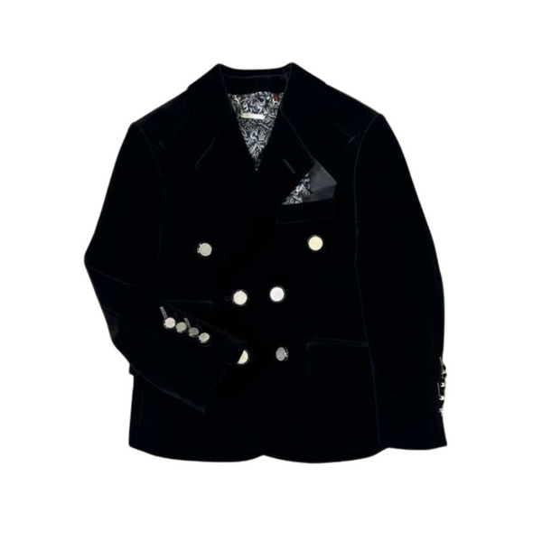 Black Velvet Double Breasted Blazer