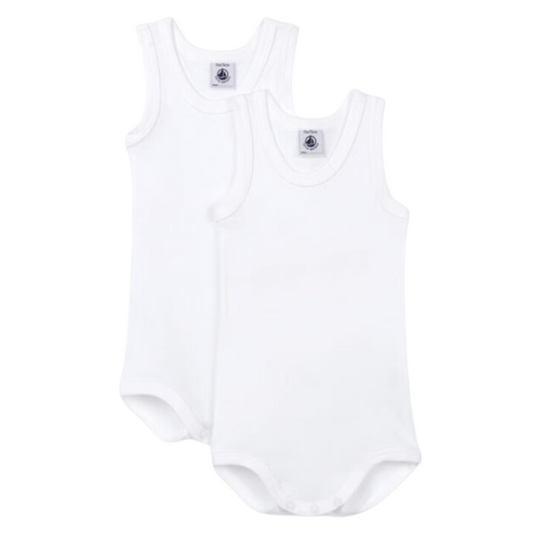 White Baby 2 Pack Tank Bodysuits