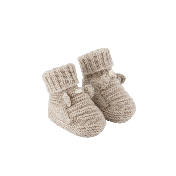 Oatmeal Marled Knit Booties