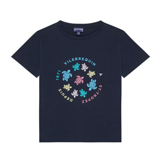 Blue Multicolor Turtles Tee