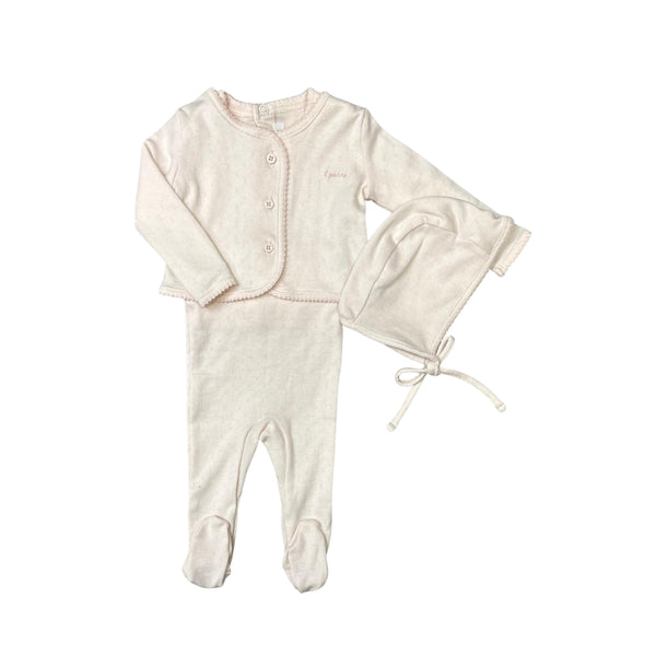 Pink Pointelle Layette Set