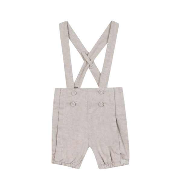 Oatmeal Marled Suspender Baby Pants