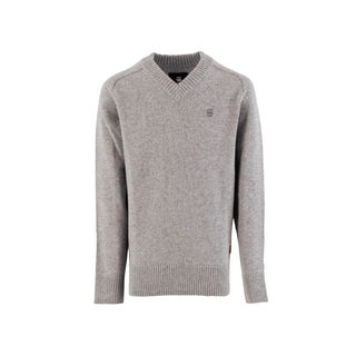 Grey Heather Loose Fit  V Neck Sweater
