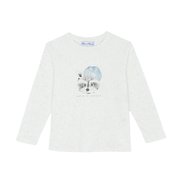 Ivory Raccoon Long Sleeve Tee