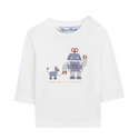White Baby Robo Dog Long Sleeve Tee