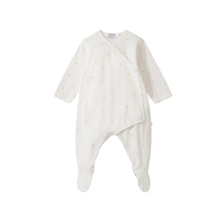 White with Gold Cherry Footie