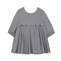 Heather Gray Baby Scallop Pleated Dress
