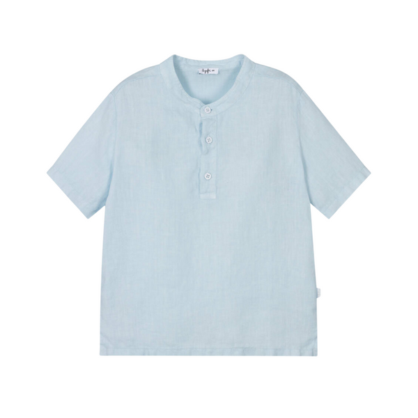 ILG Sky Blue Linen Short Sleeve Shirt