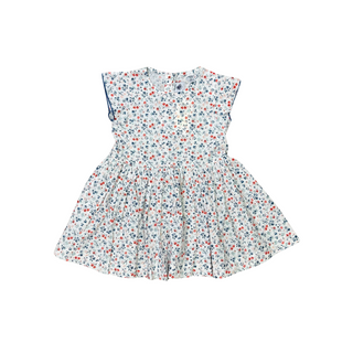 Multicolor Short Sleeves Floral Dress