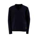Navy Knit Loose Fit V Neck Sweater