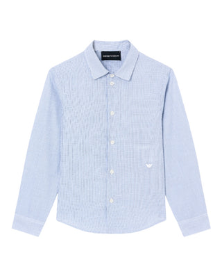 Blue and White Check Button Down Shirt