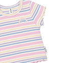 Multicolor Rainbow Stripe Ribbed Tee