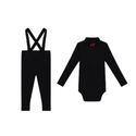 Black LP Mockneck and Overalls Set