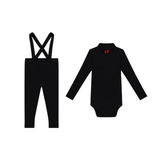 Black LP Mockneck and Overalls Set
