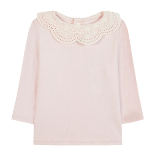 Pale Pink Baby Scallop Collar Top